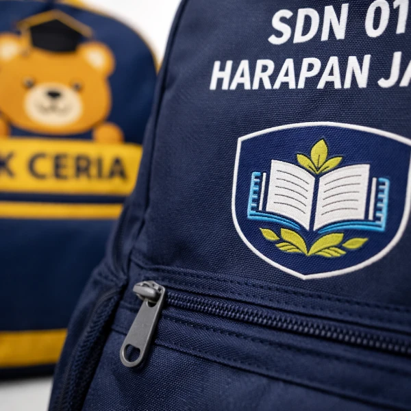 detail jahitan dan kualitas tas custom Tasnesia