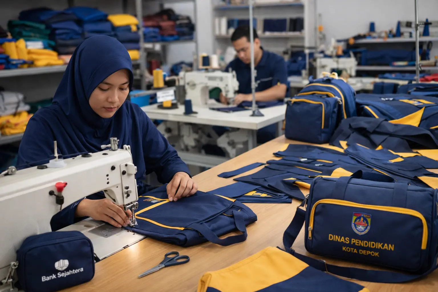proses produksi tas custom di Depok Tasnesia